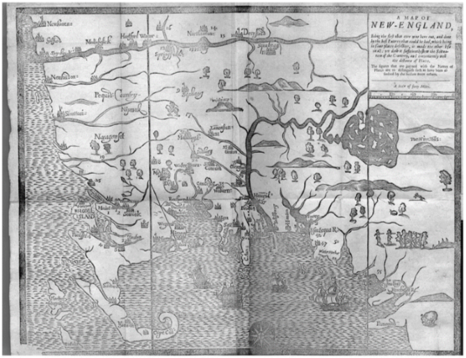 A Map of New England - 17th century map